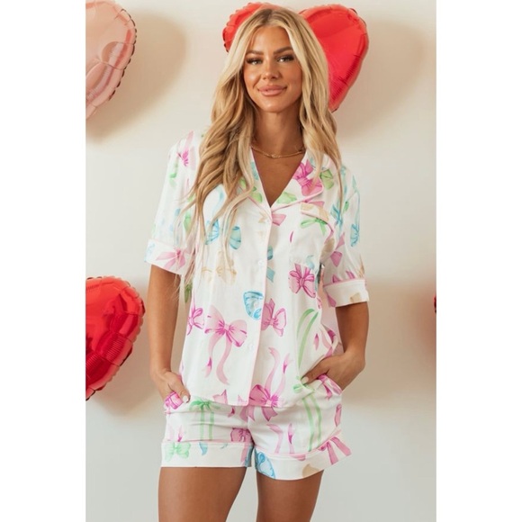 Other - Colorful Bow Pj Set